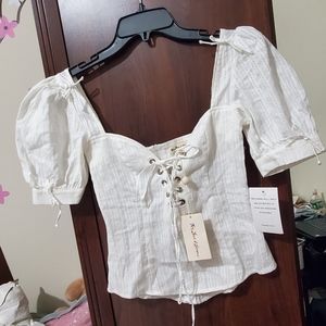 For Love and Lemons Annabella White Top